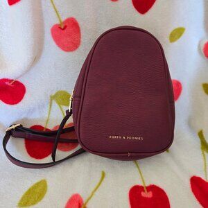 Poppy and Peonies Crossbody Bag - Berry Colour
